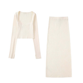 Beige Knitted Top & Maxi Skirt
